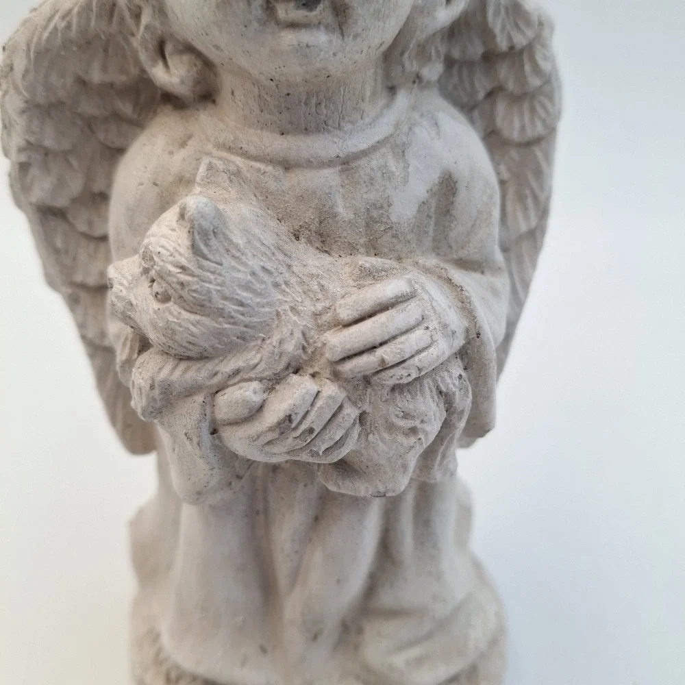 Vintage Momentum Brands Angel Cherub Holding Dog Puppy Figurine 5